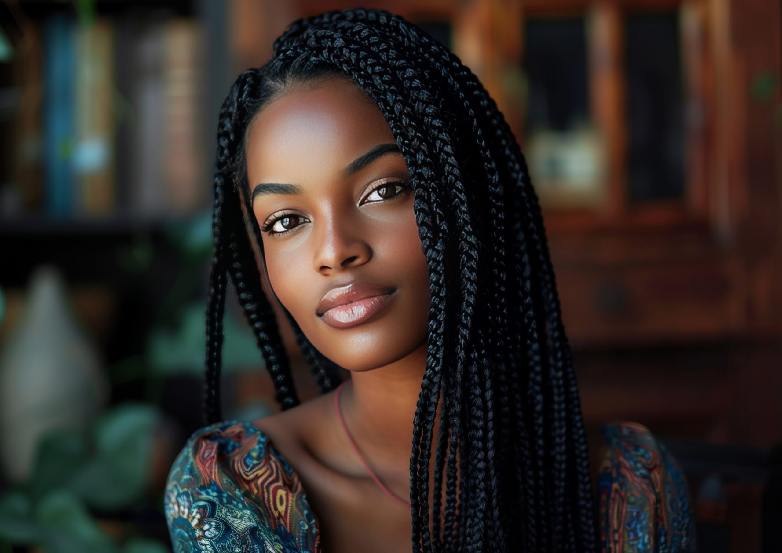 Profile of a young person with elegant cornrow braids styled at a professional braid studio in Nainital